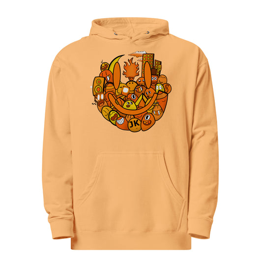 Doodle Hoodie Drop 1 Peach/Orange Unisex Contemporary Streetwear